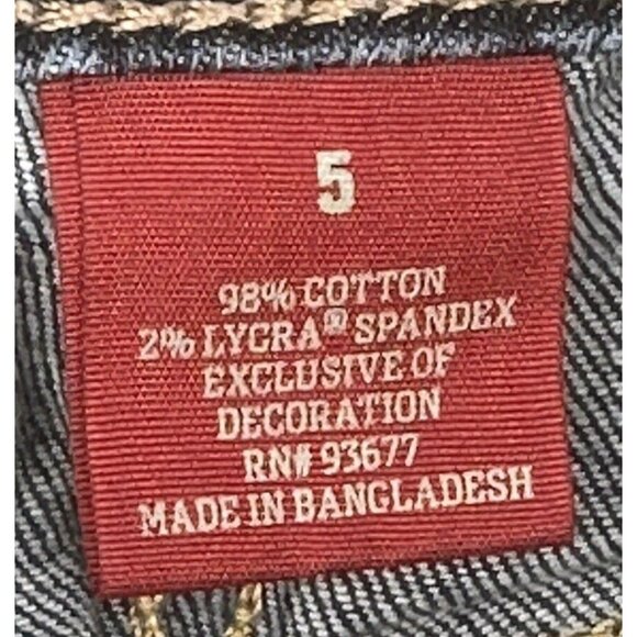 Arizona Womens Jean Shorts Distressed Denim Button Zip Blue Size 5 Juniors - Picture 9 of 12